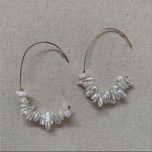 Gold large hoop/shell earrings